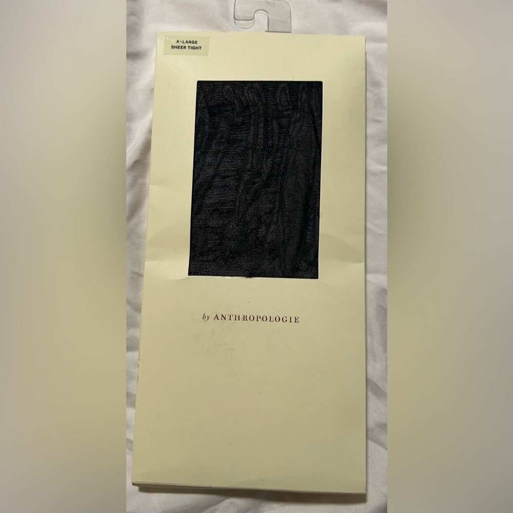 Anthropologie Lace Tights Hosiery Black Sz Large New
